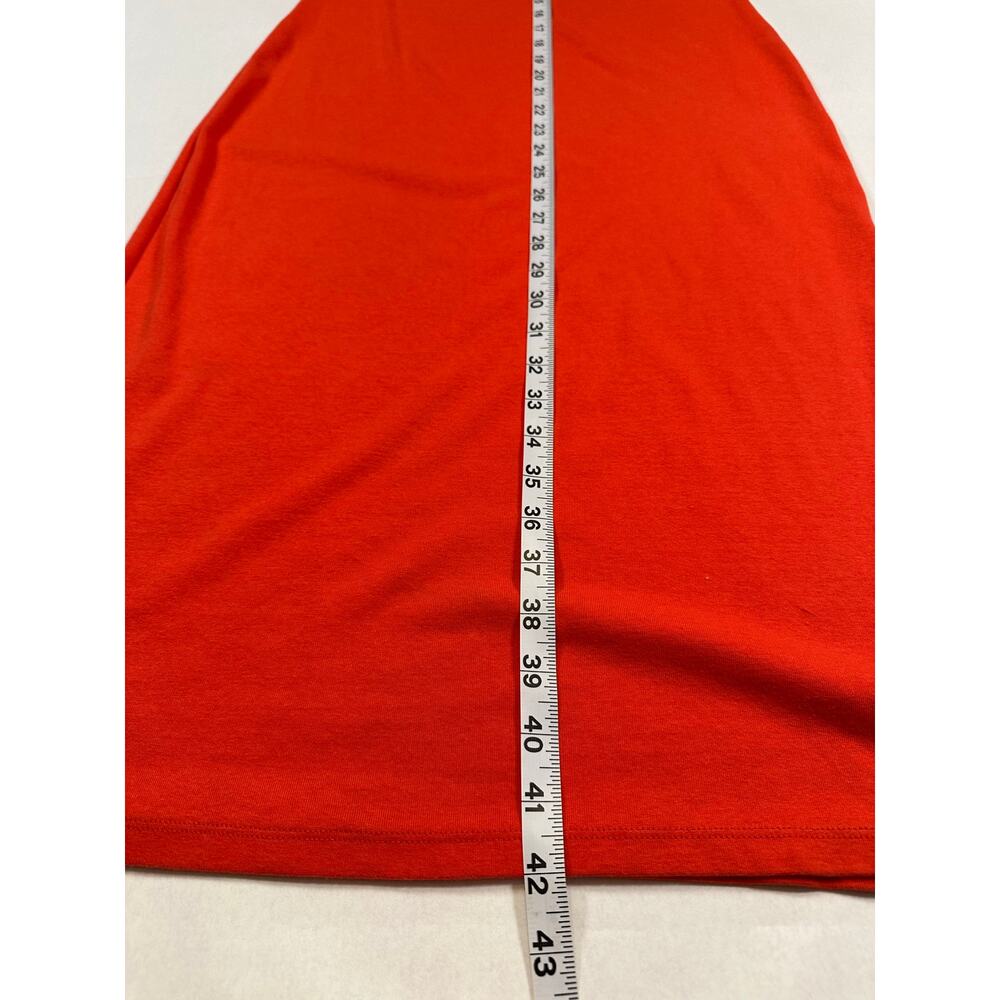 Gap Red Strapless Cotton Midi Column Dress 90s Minimalist Tomato Girl Summer S - Picture 10 of 11